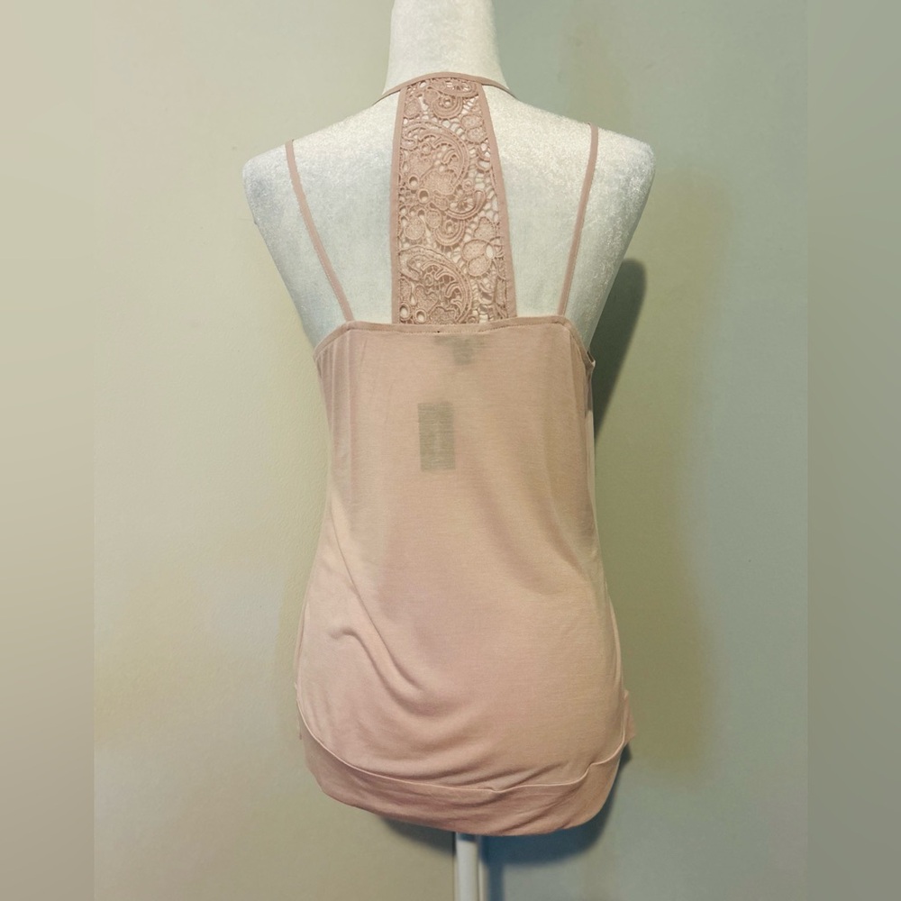 Express Pink Rose Pleated Camisole Tank Top, Size Medium - Picture 9 of 16